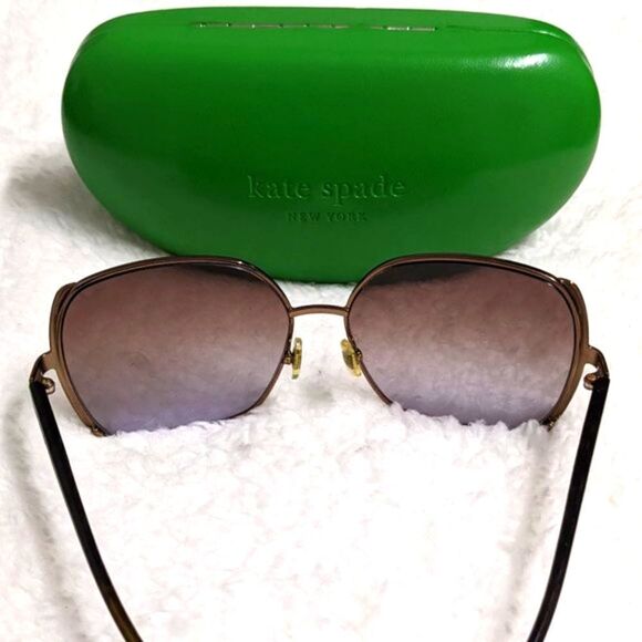 Host Pick - Authentic Kate Spade Square Brown Metal Frame Sunglasses - Picture 6 of 10